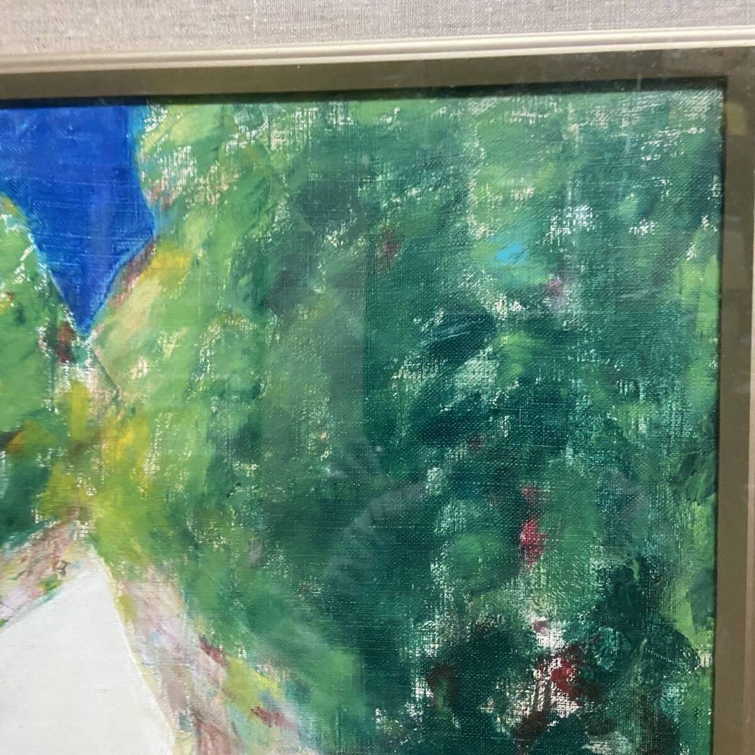 旅純心」佐藤宣宏 油彩抽象画 F8号　額装66cm58cm