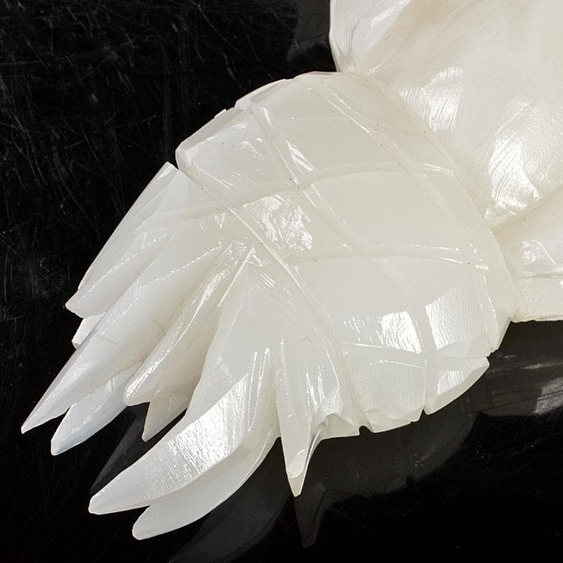 中国　玉石白玉彫刻　白菜　置物　V　R5727