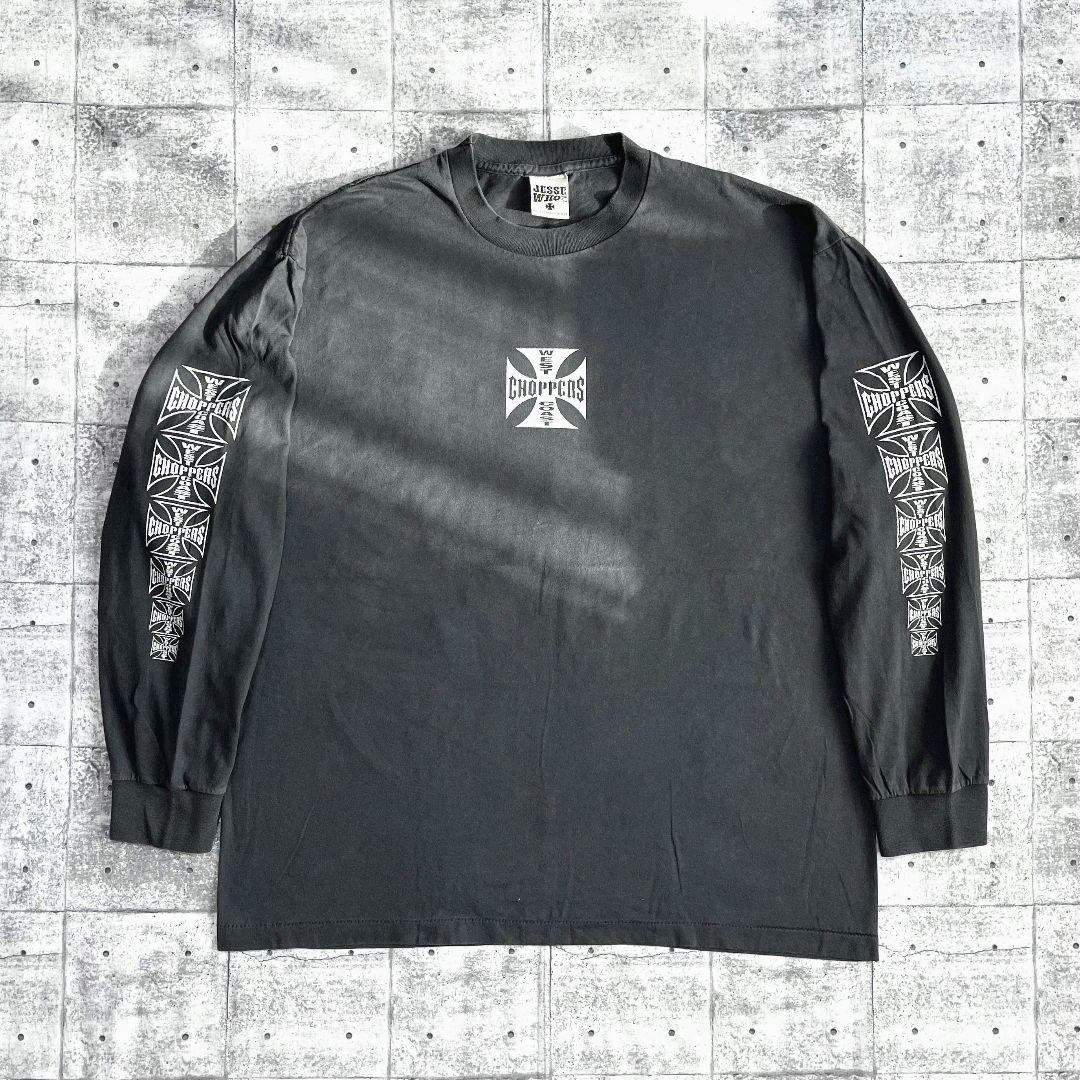 ウエストコーストチョッパーズ ビッグアイアンクロス ロンT 袖プリ XL