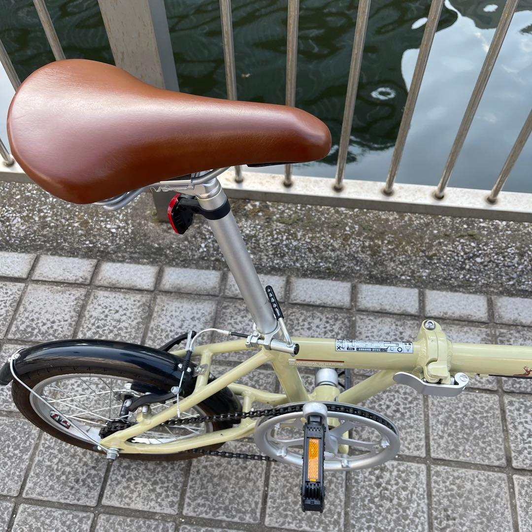 CAPTAIN STAG 折りたたみ自転車 クリーム色
