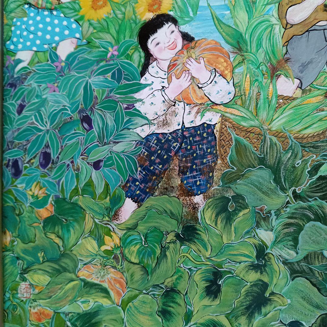 岡田祥子作　アクリル絵画　「実り」