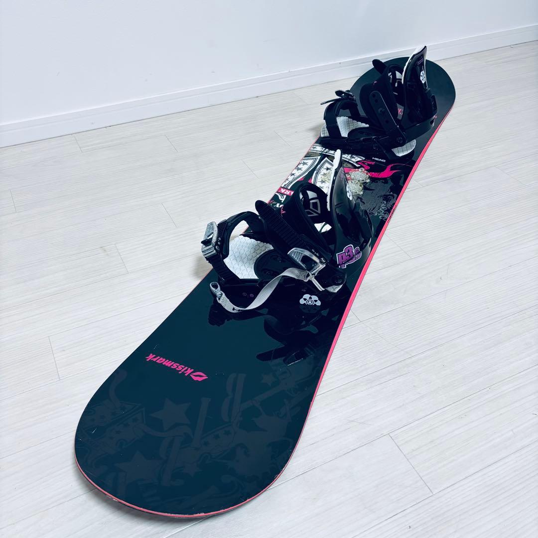 キスマーク 146cm ロッカー 2点セット レディース 初心者　スノーボード