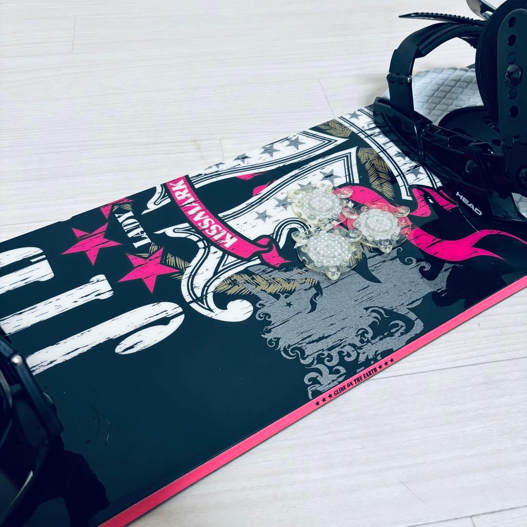 キスマーク 146cm ロッカー 2点セット レディース 初心者　スノーボード