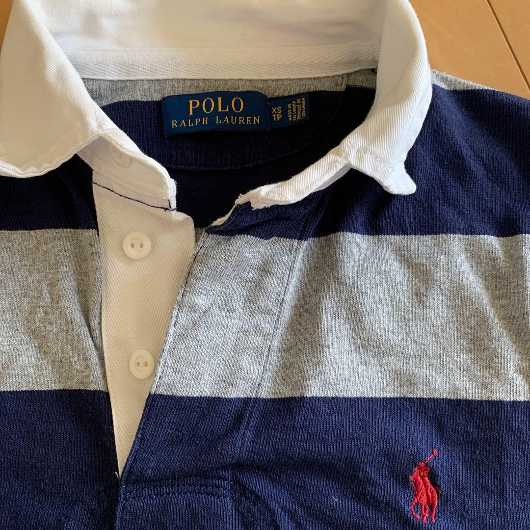 POLO RALPH LAUREN ラガーシャツ XSネイビー/グレー