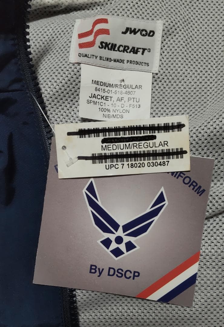 【K】米空軍 USAF PTU トレーニング ジャケット (M/R)