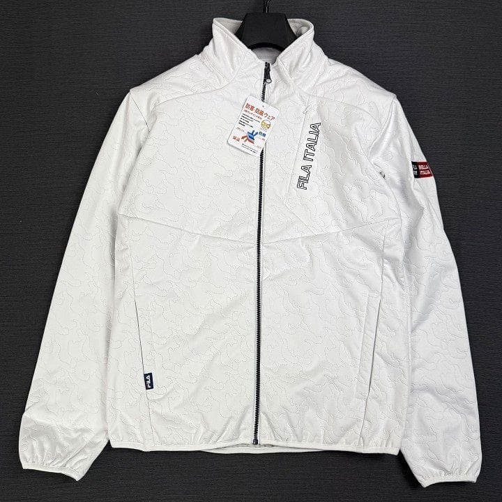 新品 フィラ ゴルフ 上下セット 高周波キルト ３層ボンディング カモ柄 白 L
