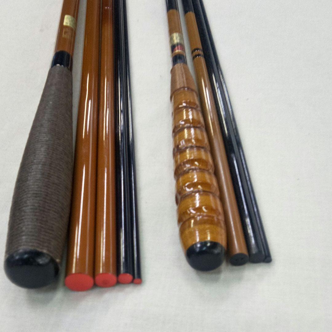 カーボンへら竿2本セット　 ダイワ陽舟硬式17&三四郎12竹グリプ
