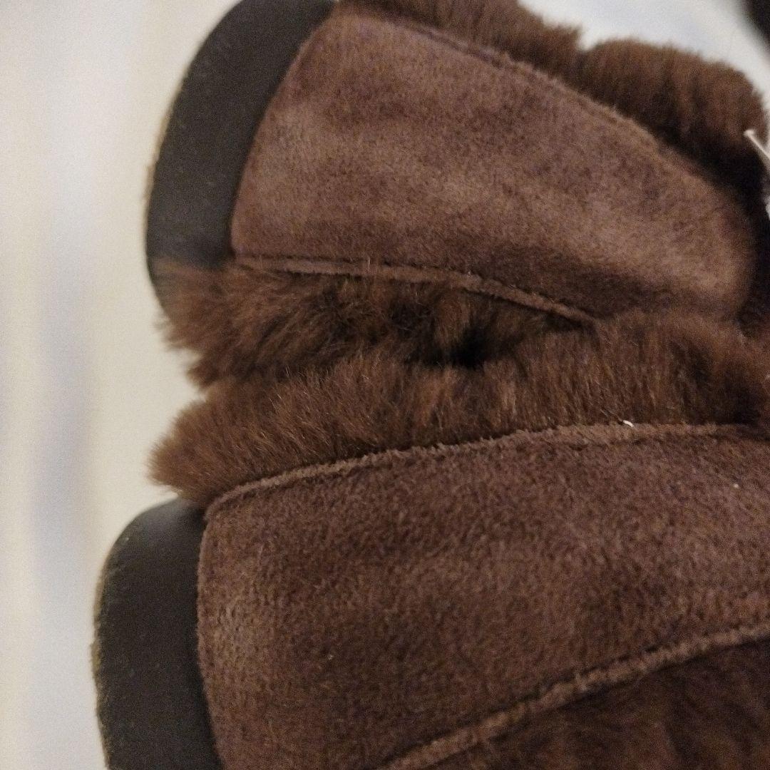BISUE BALLERINAS フェイクファー バレエシューズ　ブラウン