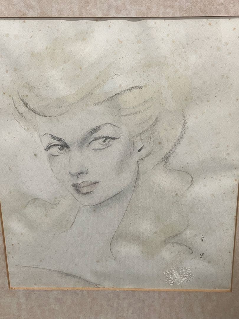 東郷青児作　水彩画　Y