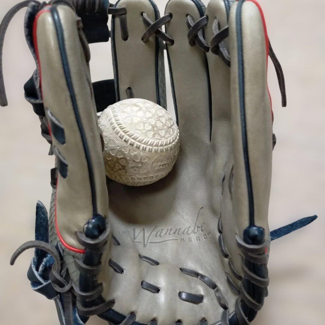 Wilson WannaBe HERO 軟式グローブ グレー/レッドD5 内野手