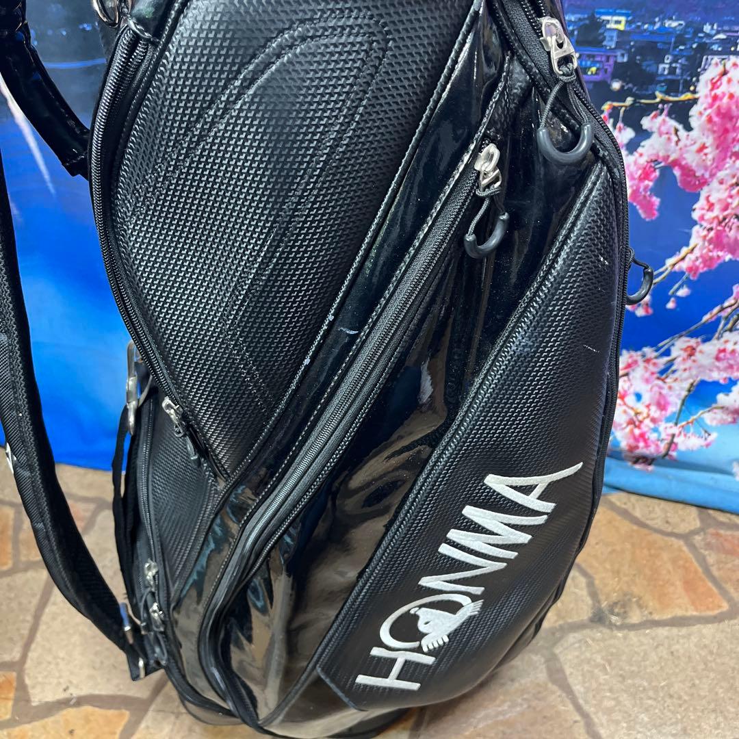寶BZ-1298 HONMA エナメルブラック キャディバッグ