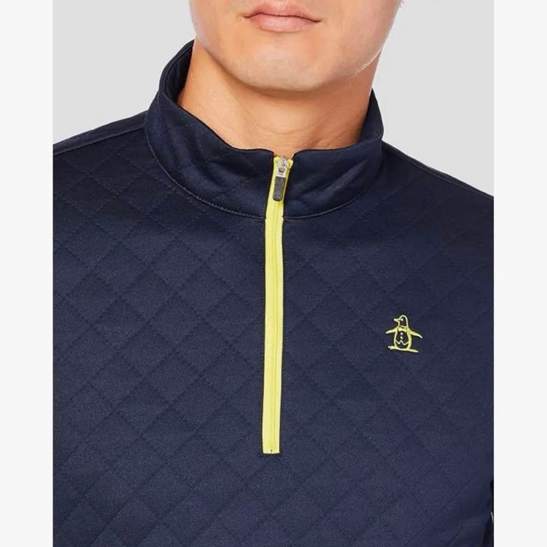 【極美品】 Munsingwear 長袖 ポロシャツ ネイビー ダイヤキルト