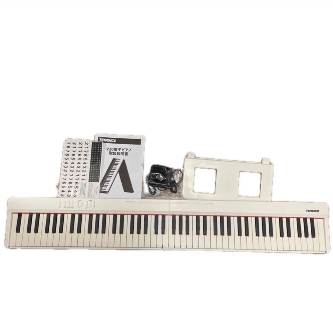 折りたたみ電子ピアノ 88鍵盤 V20 MIDI ペダル付 充電式 キーボード