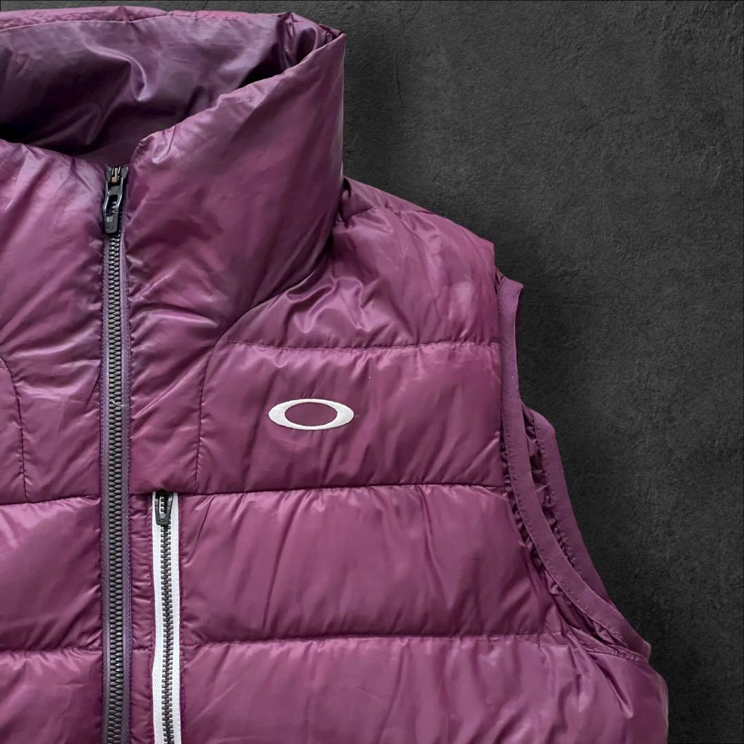 oakley golf ダウンベスト　パープル　スカルロゴ　M