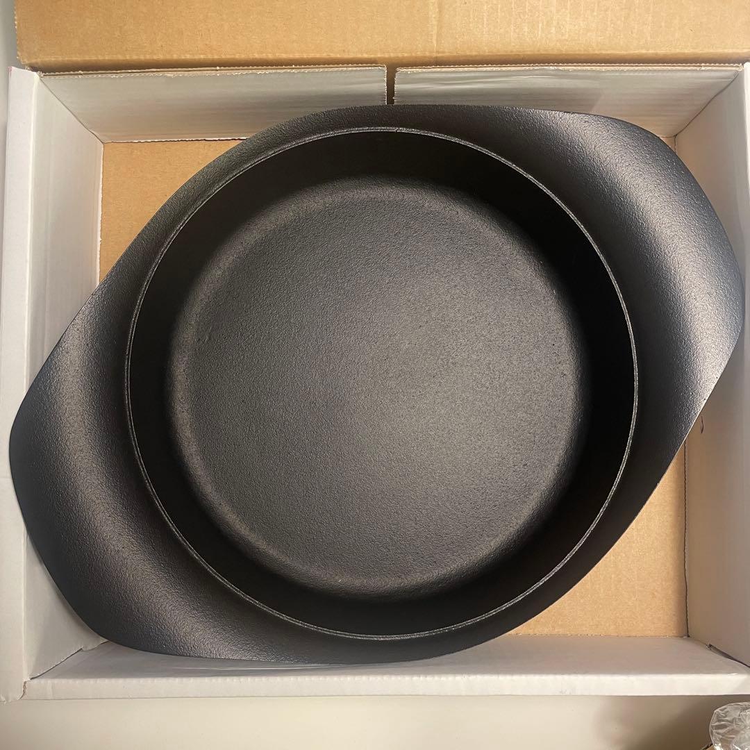 【未使用品】柳宗理 南部鉄器浅型鉄鍋 鉄蓋・ハンドル付 IH対応 ＜22㎝＞