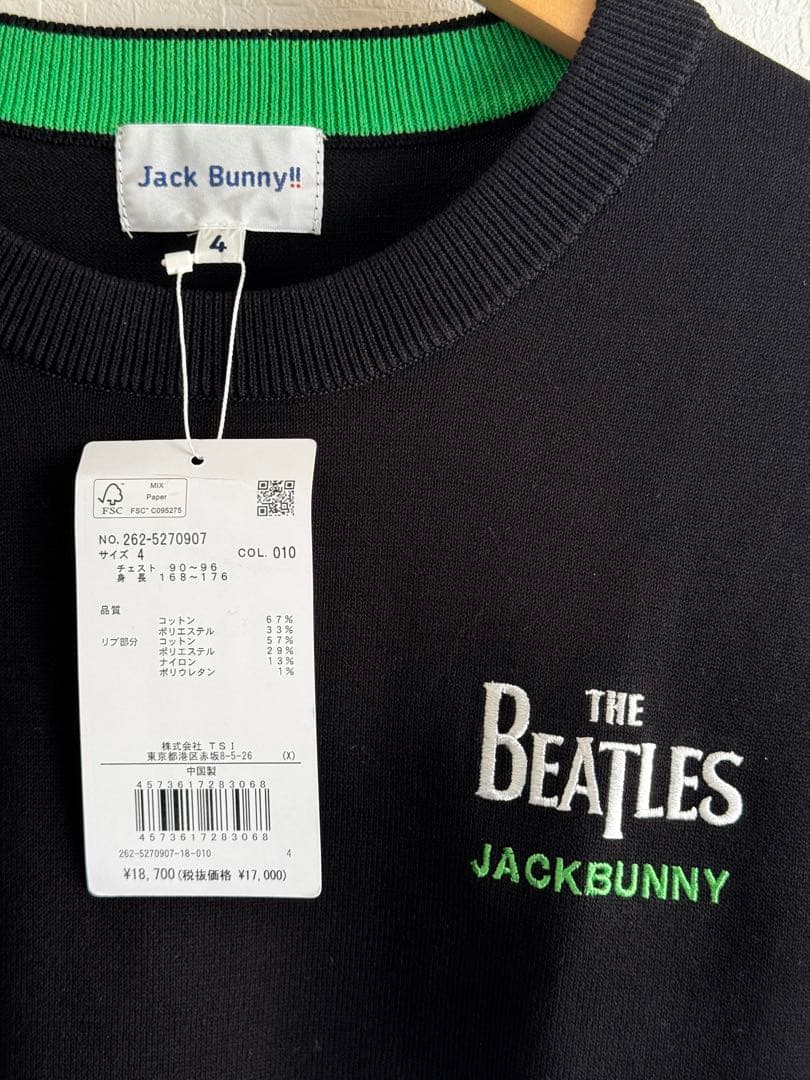 The BEATLES ×Jack Bunny!!クルーネックニットプルオーバー