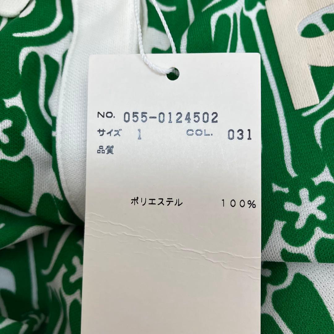 PEARLY GATES サボテン柄 ノースリーブ 膝丈ワンピース　グリーン 1