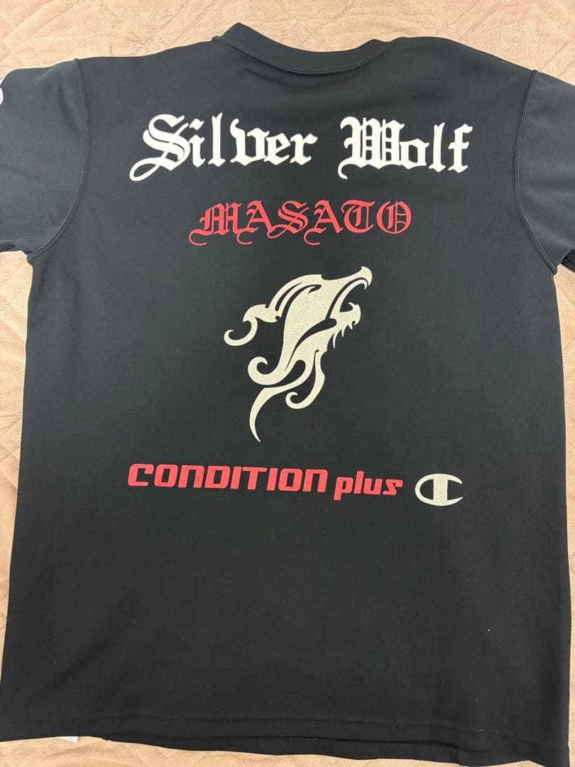 超レアL！魔裟斗×championシルバーウルフジム コラボTシャツ