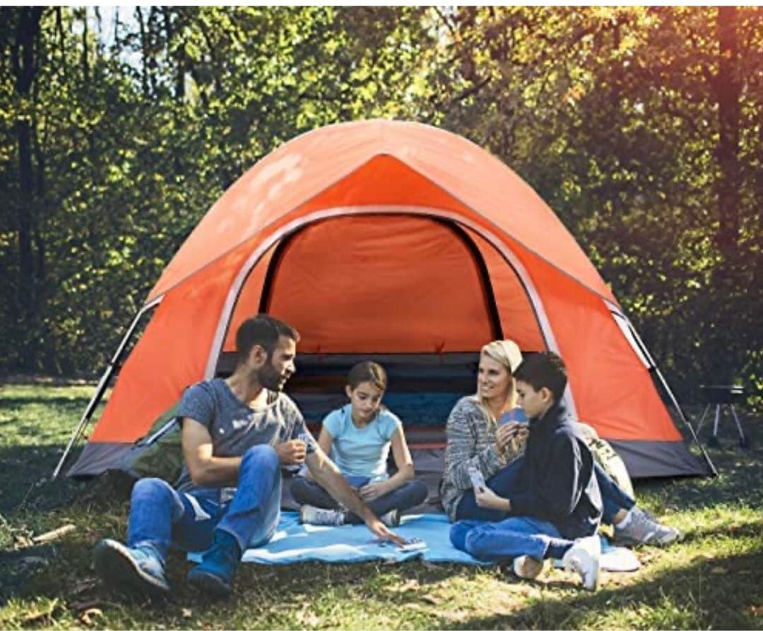 ABCCAMPING テント キャンプテント 2-4人用 自立式 二重層 登山