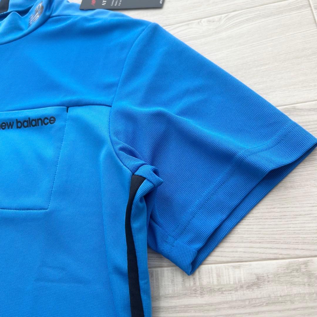 新品　ニューバランスゴルフ　モックネック　半袖カットソー　シャツ　ブルー　4