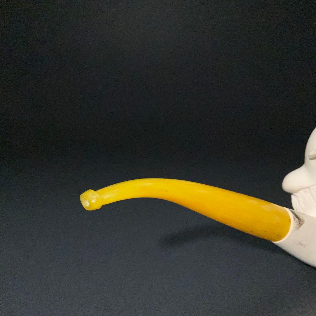 メシャム　海泡石パイプ　人物図　喫煙具　長さ17.5cm R1380お8