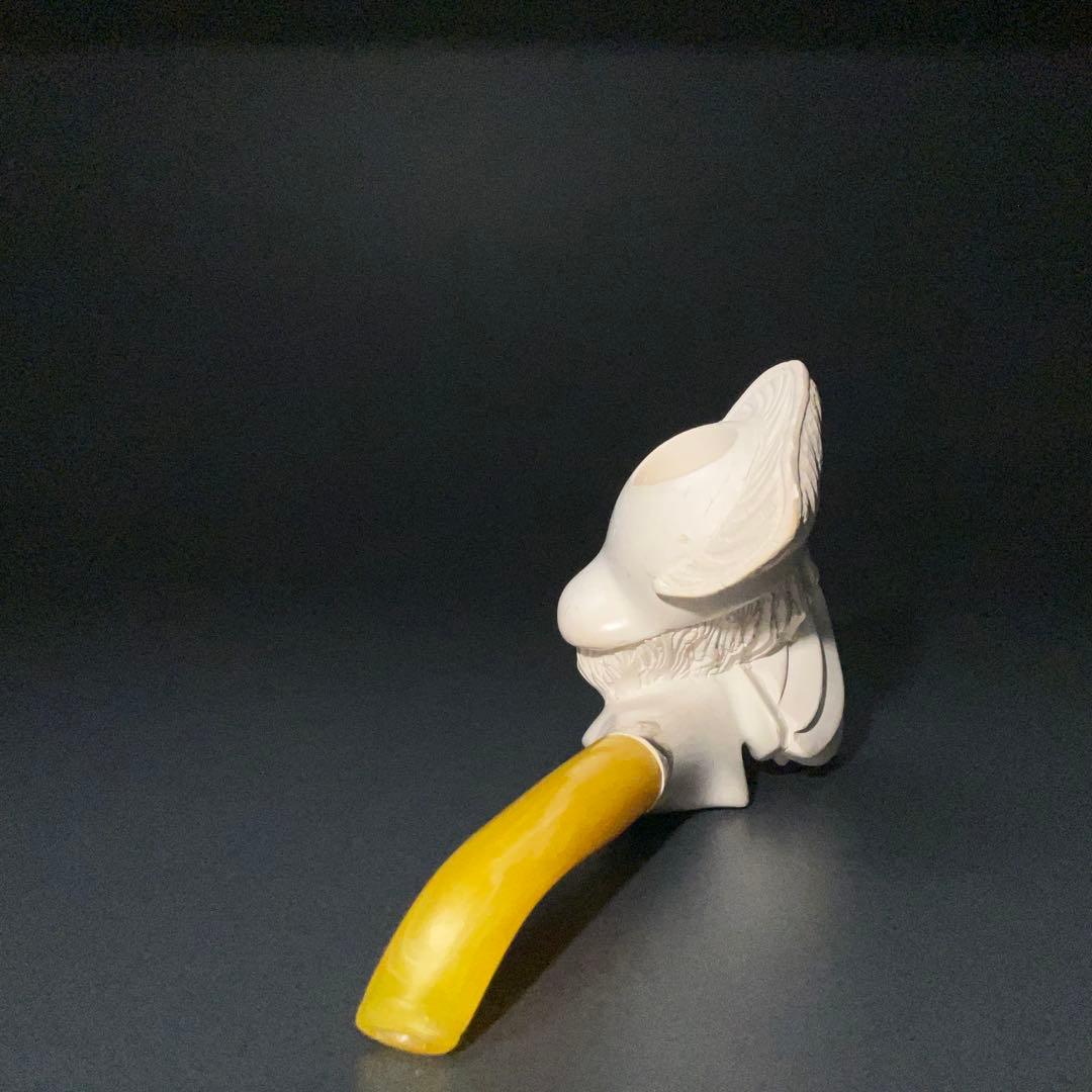 メシャム　海泡石パイプ　人物図　喫煙具　長さ17.5cm R1380お8
