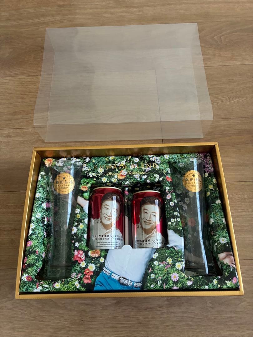 【非売品】桑田佳祐 プレミアムアルコールフリー グラス2個 缶2本セット 箱付