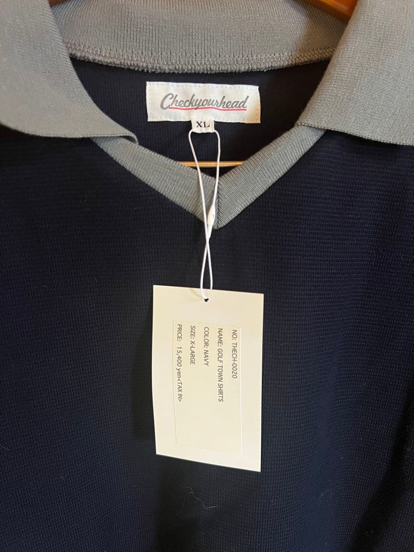 clubhaus クラブハウス　checkyourhead ポロシャツ　XL