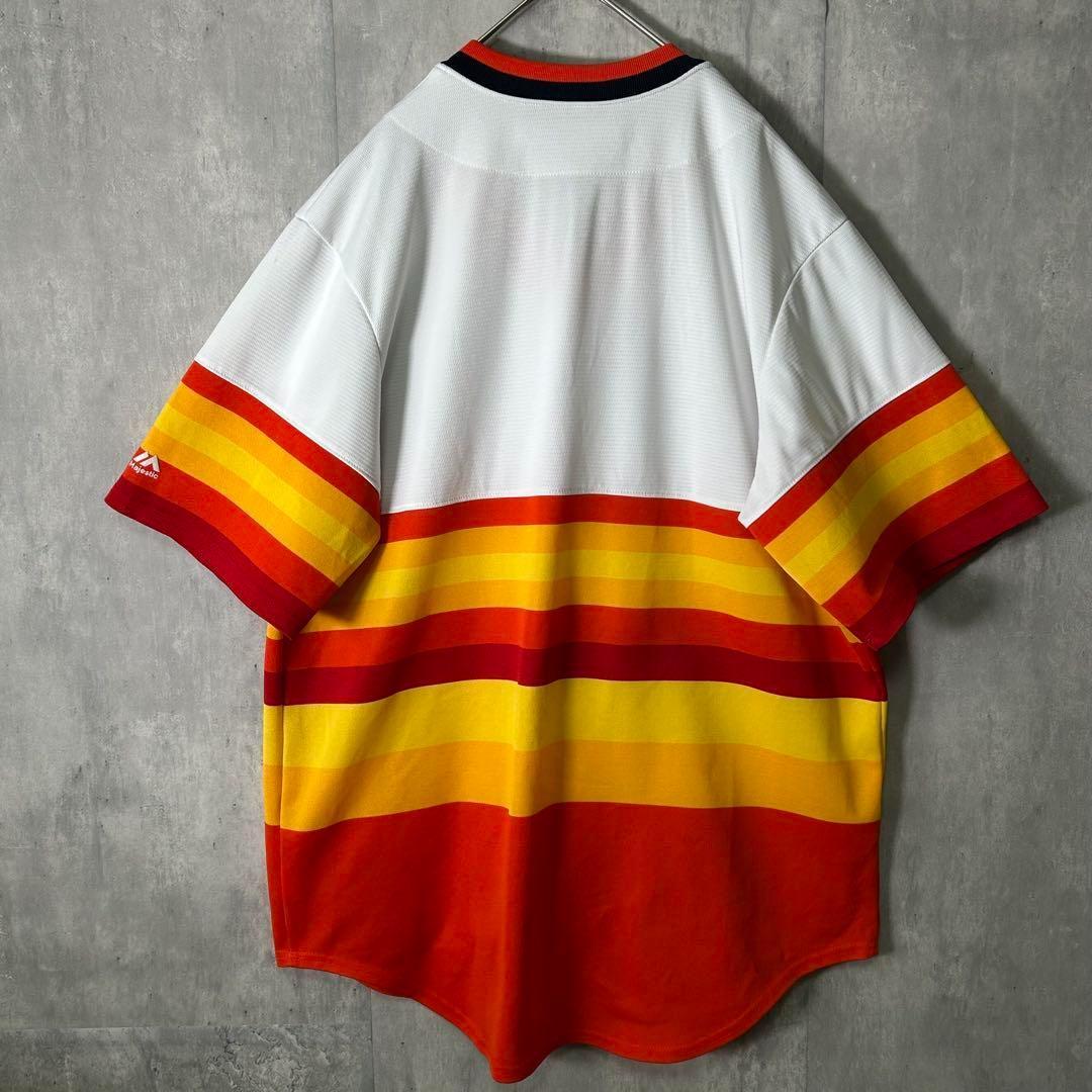 美品 Majestic MLB 公式 ヒューストンアストロズ ゲームシャツ 半袖