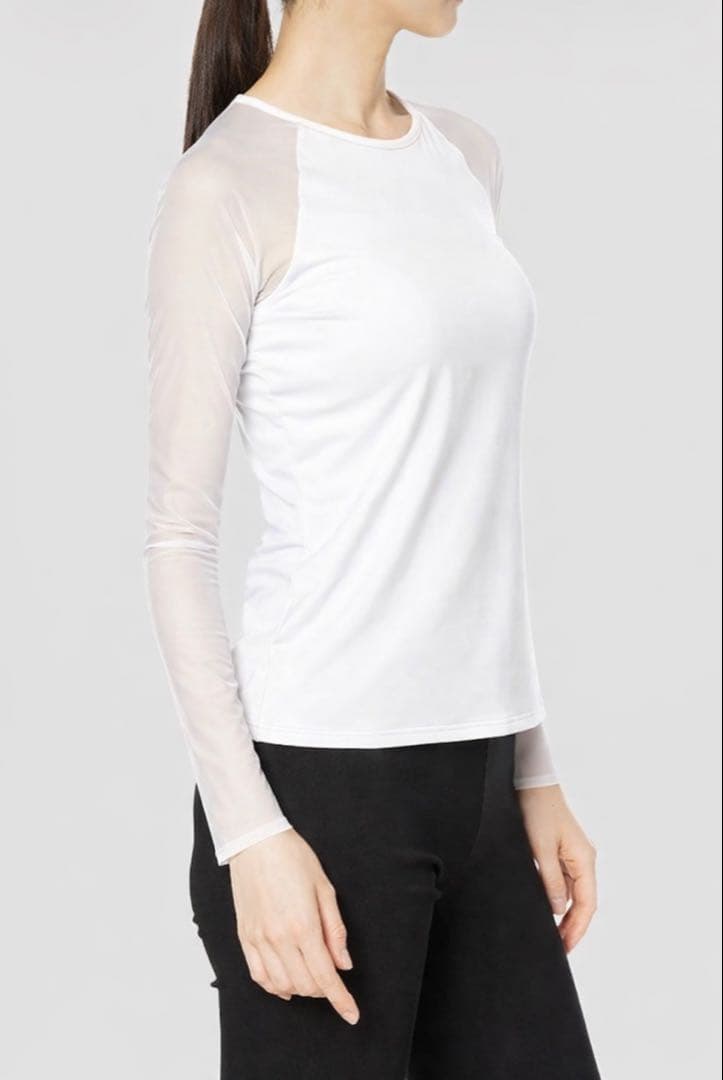 新品チャコットBALANCE★13,750円ブラトップロングスリーブトップスM白
