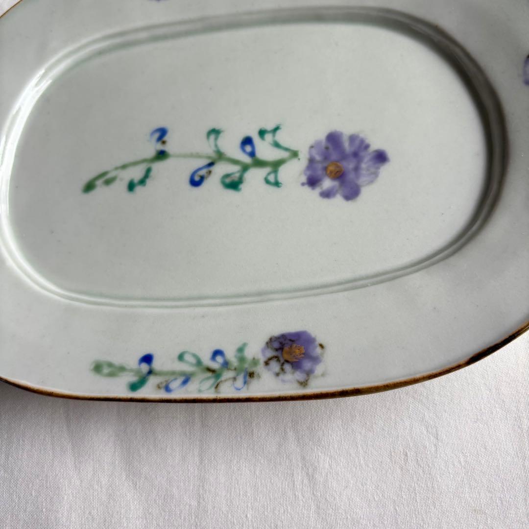 伊藤聡信　色絵　オーバル　皿　楕円　食器　小花柄