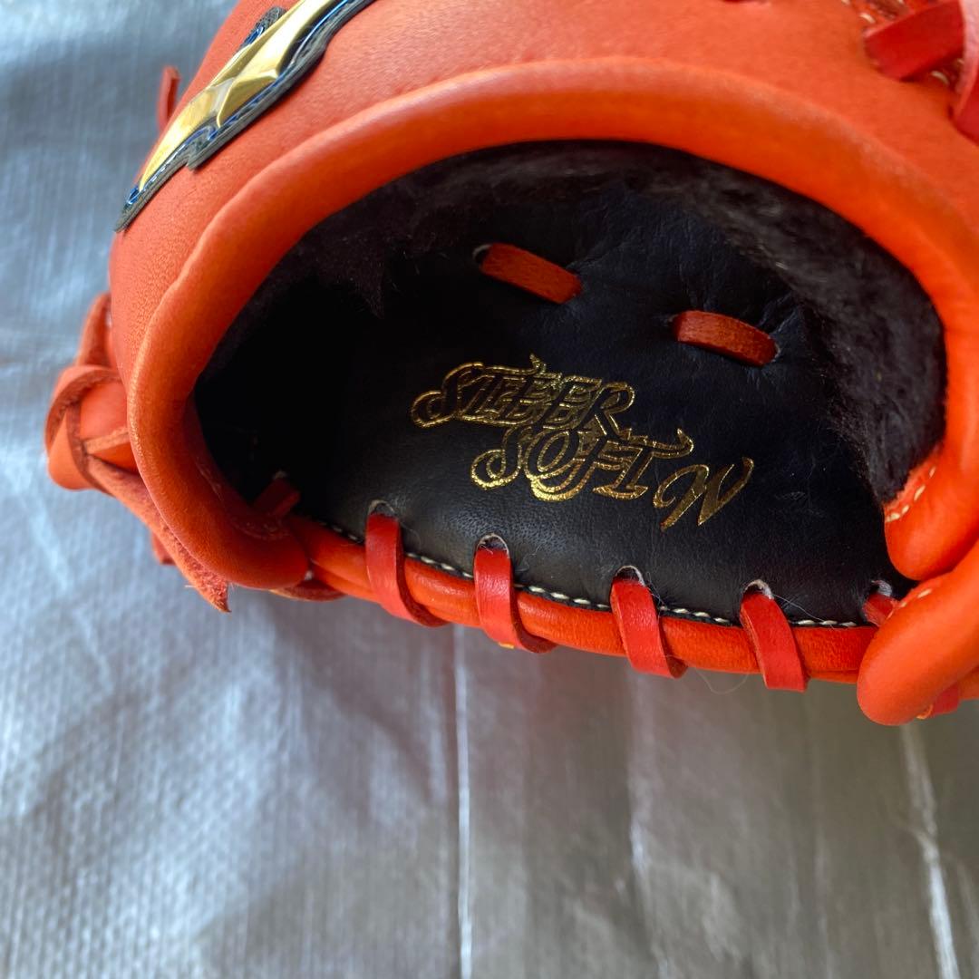 新品MIZUNOミズノセレクト9軟式グローブ外野手向けサイズ14オレンジ　左投用