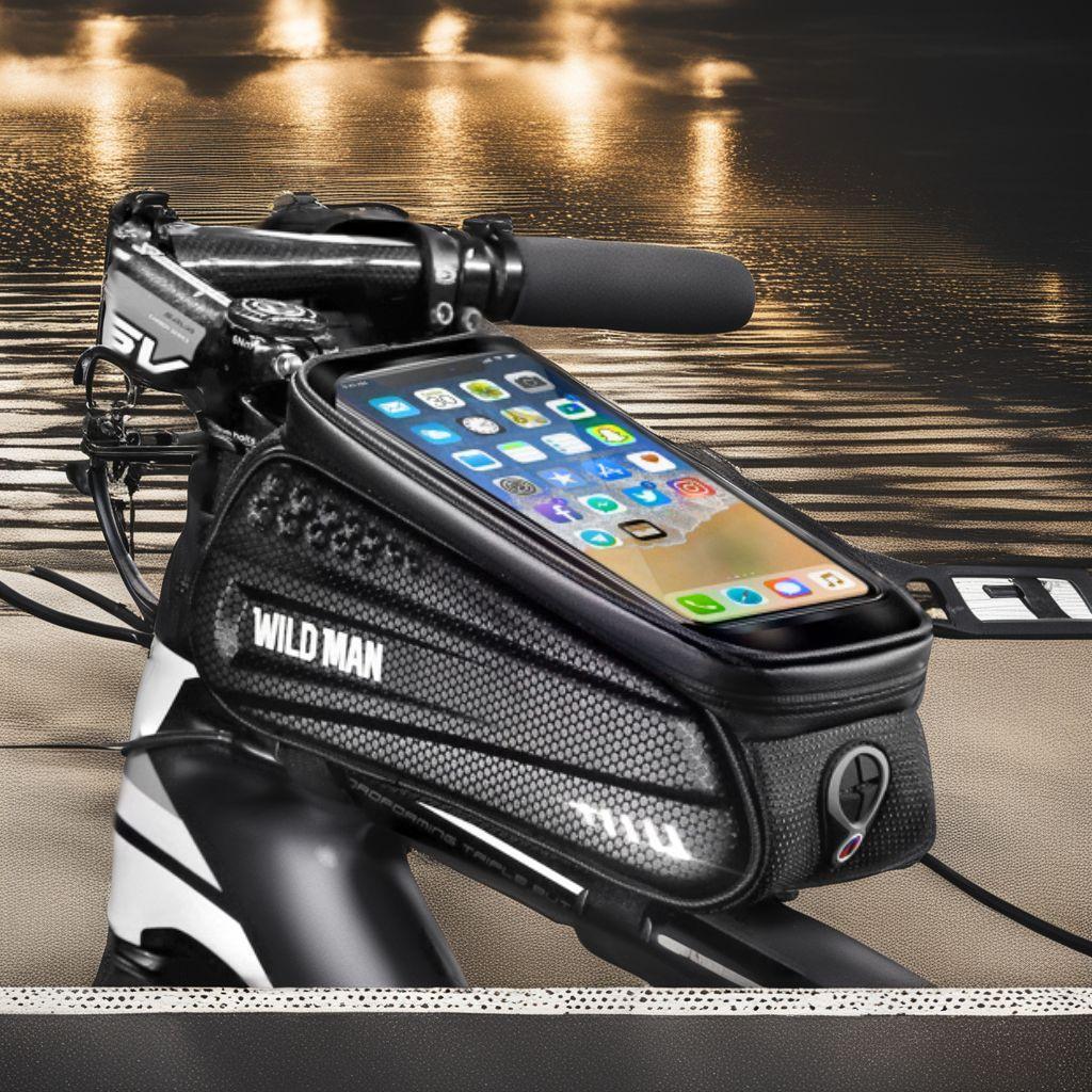 スマホ操作も可能 自転車用フレームバッグ 防水性で