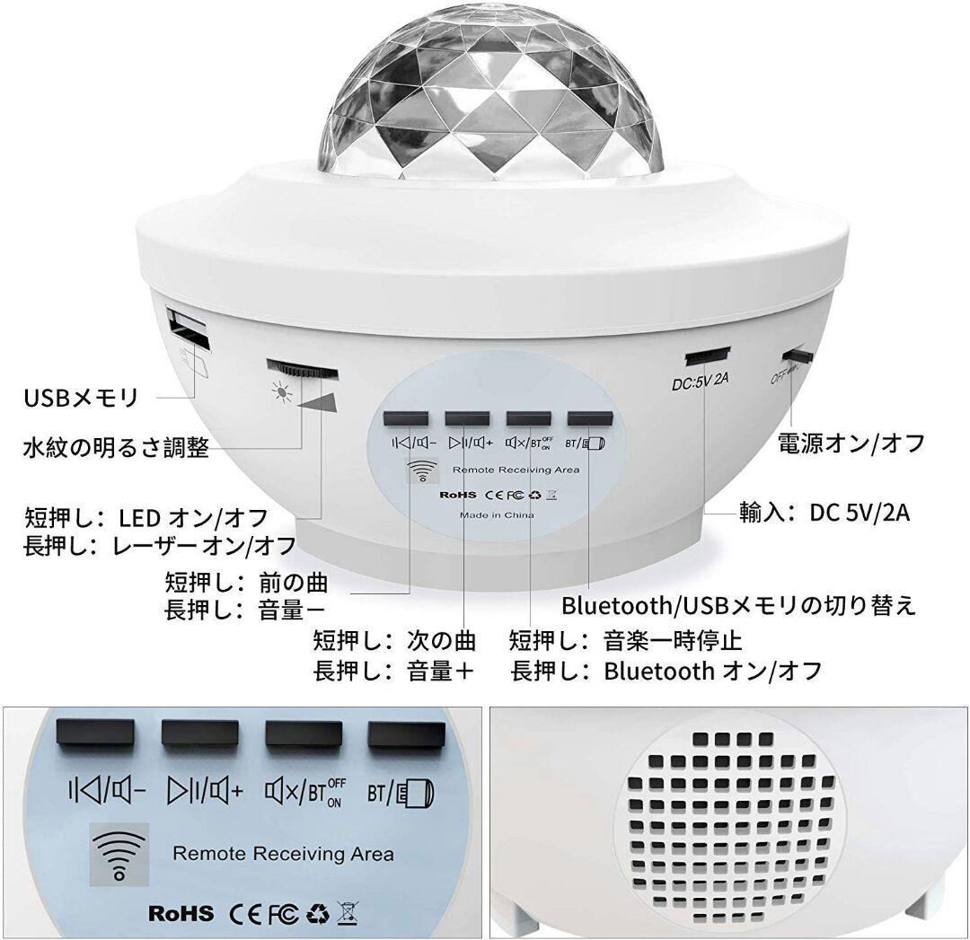 ベッドヘッドのプロジェクションライト星空ライトusbメモリーのタイミング音制御