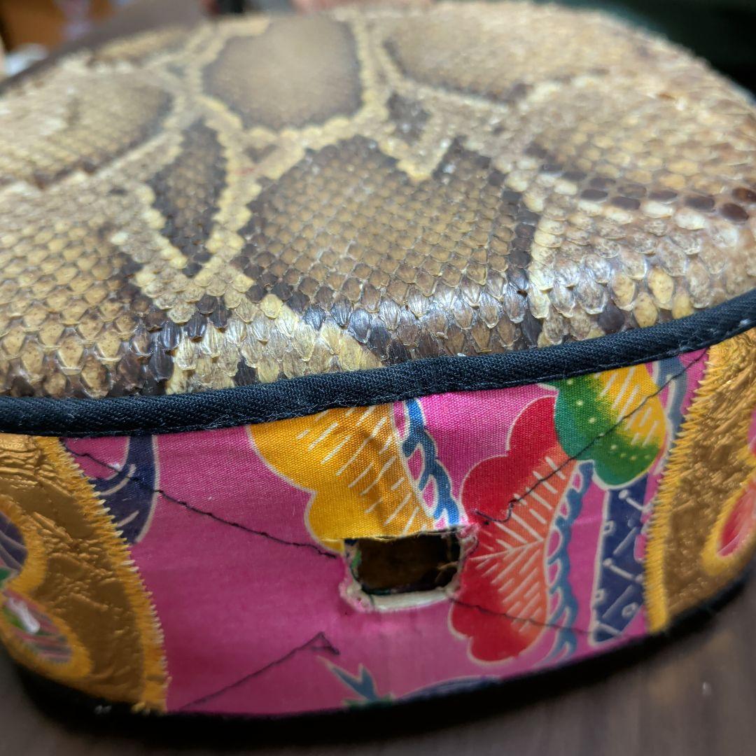三線　胴のみ　ヘビ皮