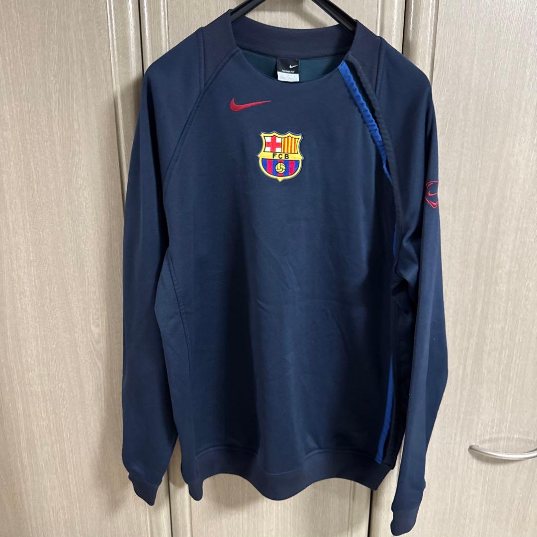 NIKE製 バルセロナ クルーネックトップス Lサイズ/トータル90/ネイビー