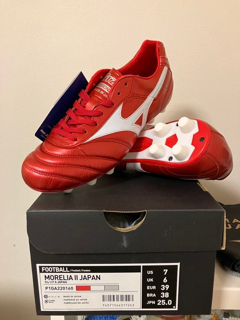 新品未使用 ミズノ サッカースパイク モレリア2 ジャパン 25.0