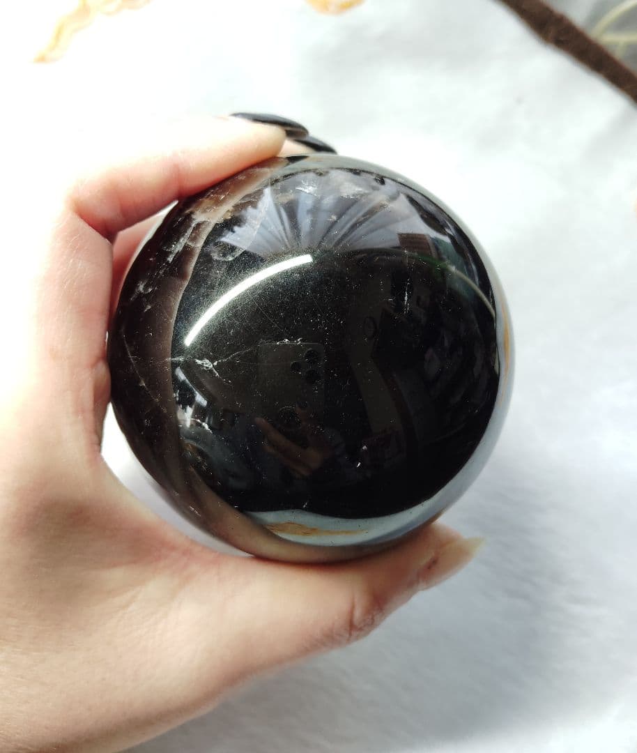 No,555 マダガスカル産★スターモリオン♢黒水晶76mm!