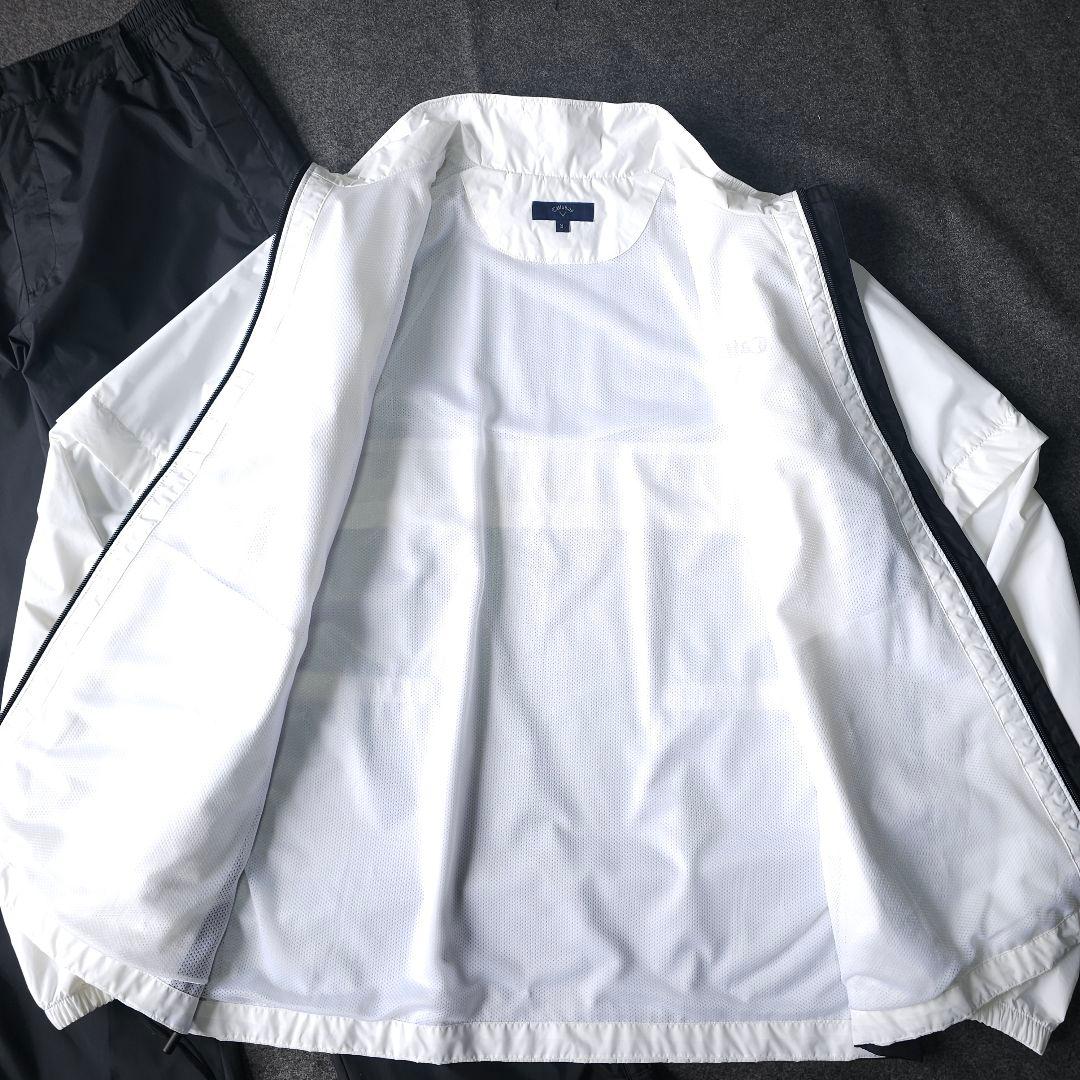 極美品 3L Callaway Golf レインウェア上下セット 白黒 メンズ