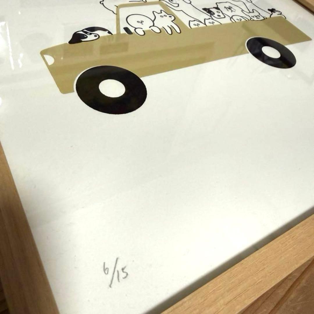 松本セイジ「DOG CAR」シルクスクリーン サイン入り 額装済 完売作品