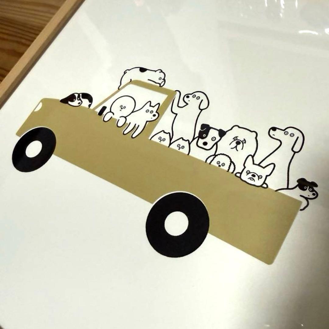 松本セイジ「DOG CAR」シルクスクリーン サイン入り 額装済 完売作品
