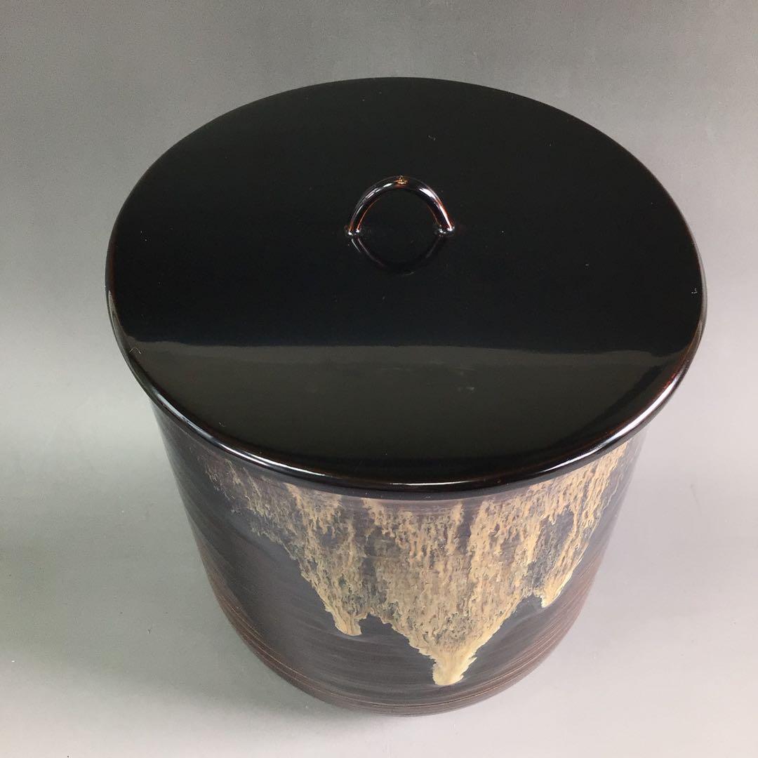 Ｒ８８　水指　『高取焼』『青柳翠峰造』『一重口水指』　共箱　茶道具