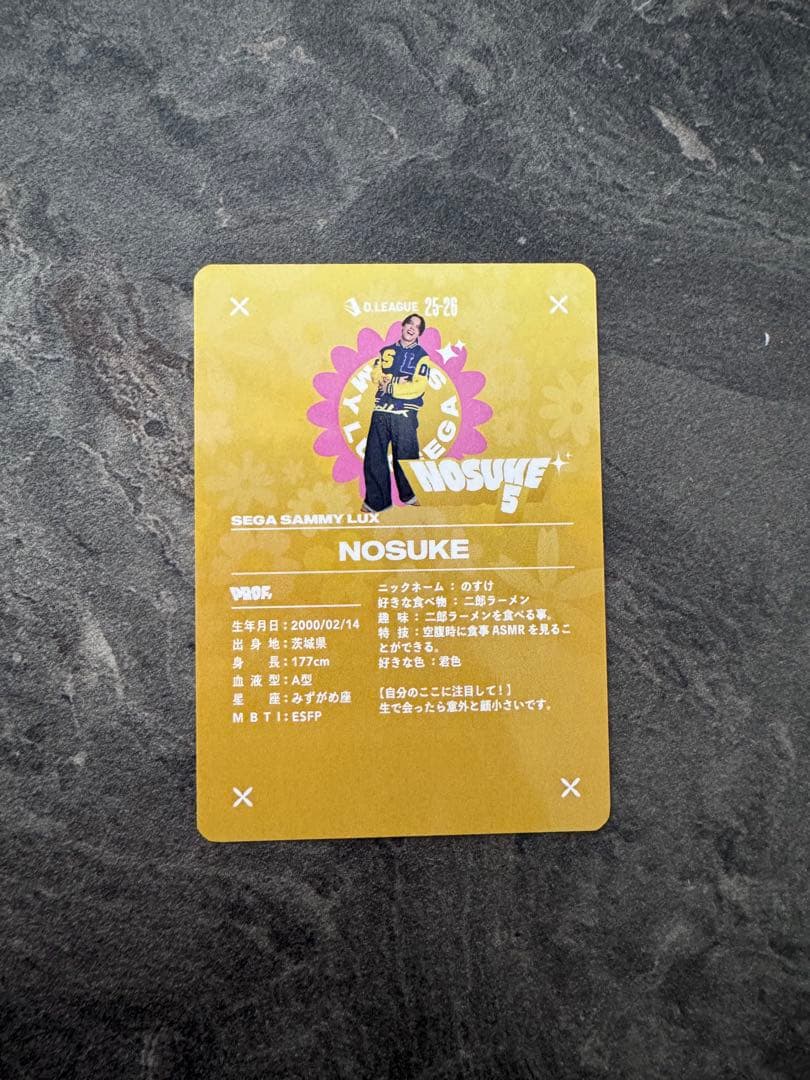 NOSUKE SEGASAMMY LUX DLEAGUE トレカ　キラ