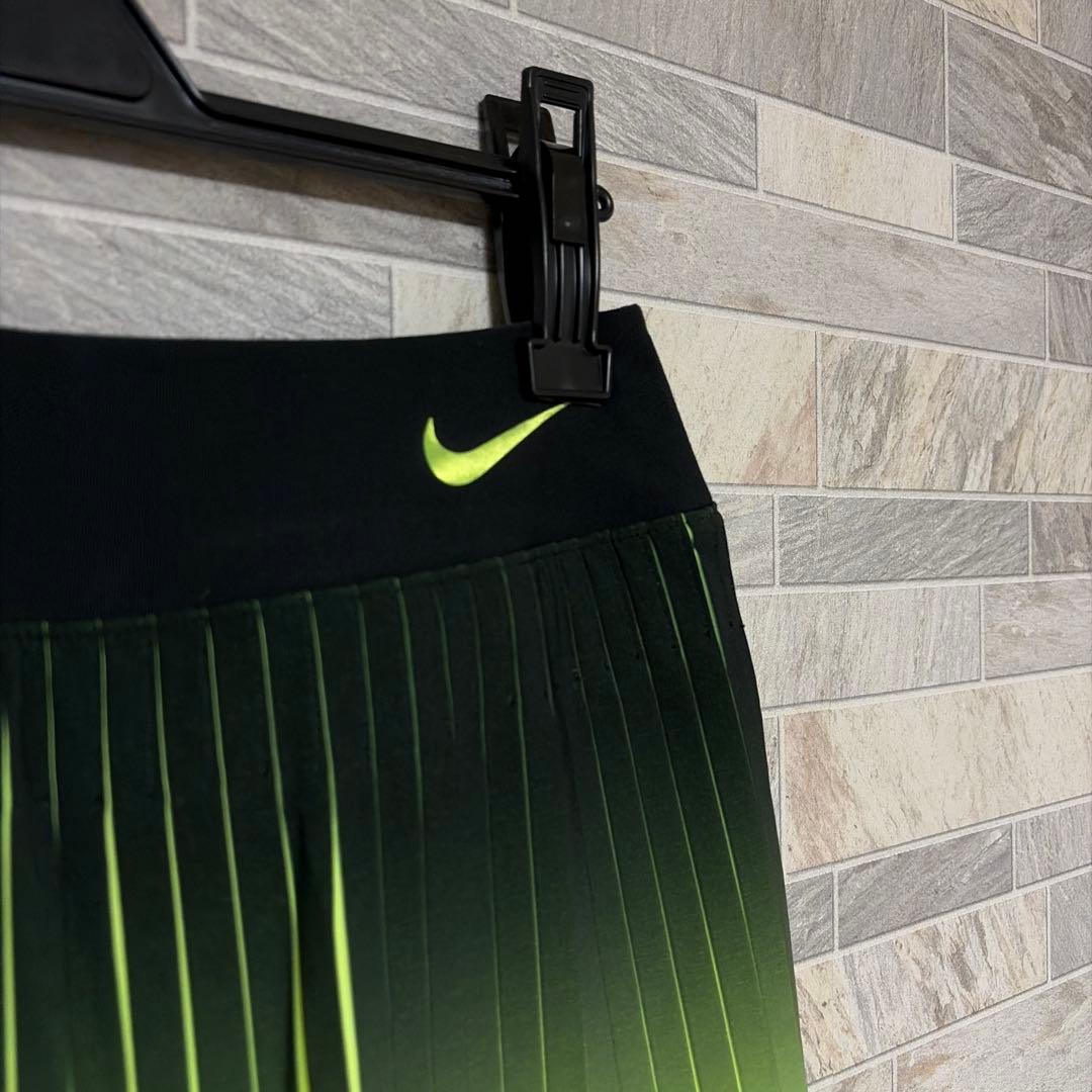 NIKE プリーツスカート スコート 蛍光イエロー グラデーション テニス M