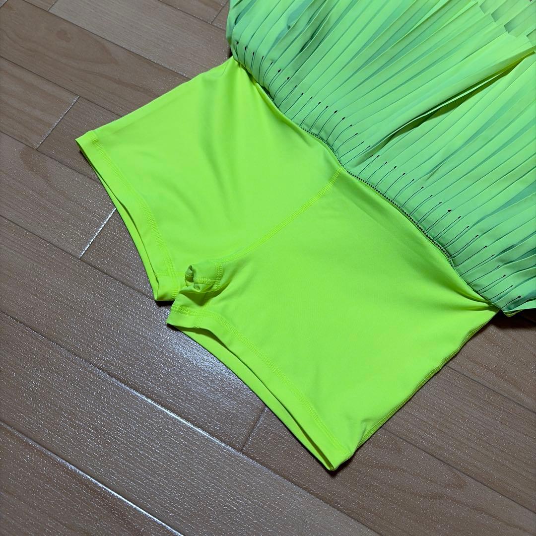 NIKE プリーツスカート スコート 蛍光イエロー グラデーション テニス M