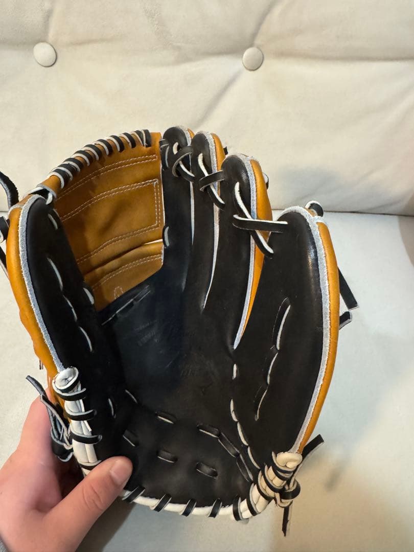 Mizuno global elite 軟式グローブ オレンジ/黒