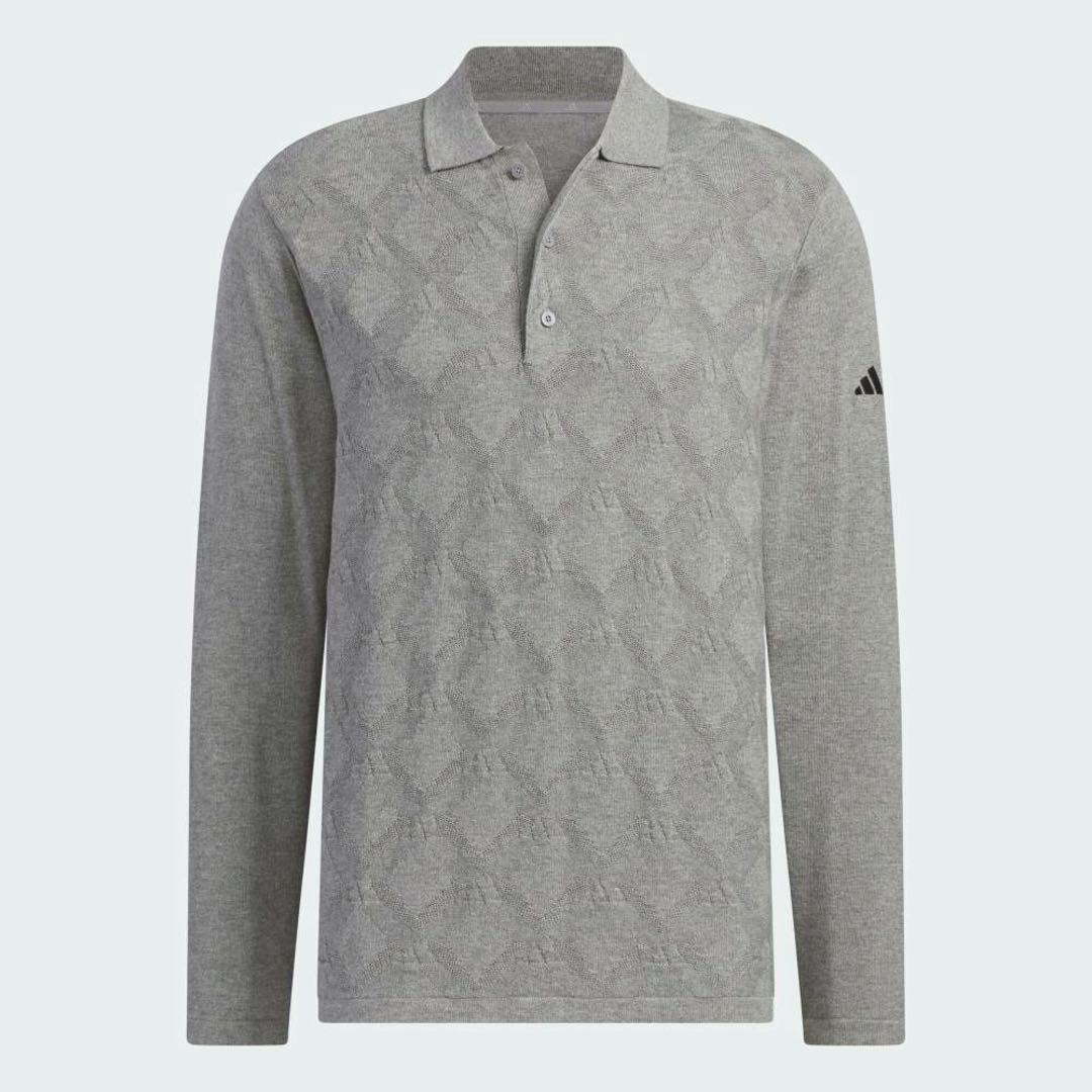 送料無料 新品 adidas GOLF アーガイル柄セーター ポロ 2XL GR