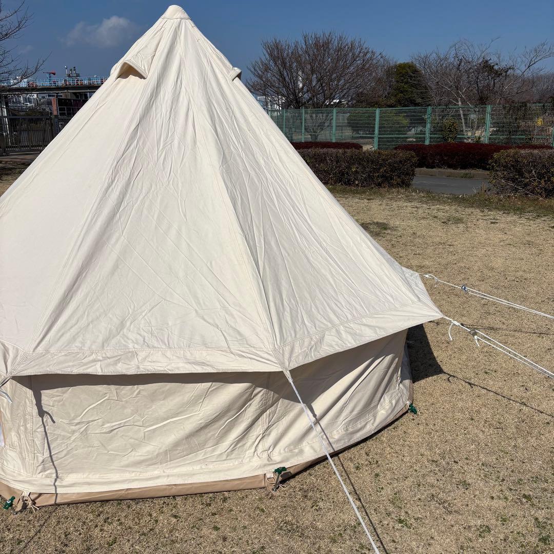 ベージュ テント 収納袋付き　2.3人用　ワンポールタイプ　説明書付き