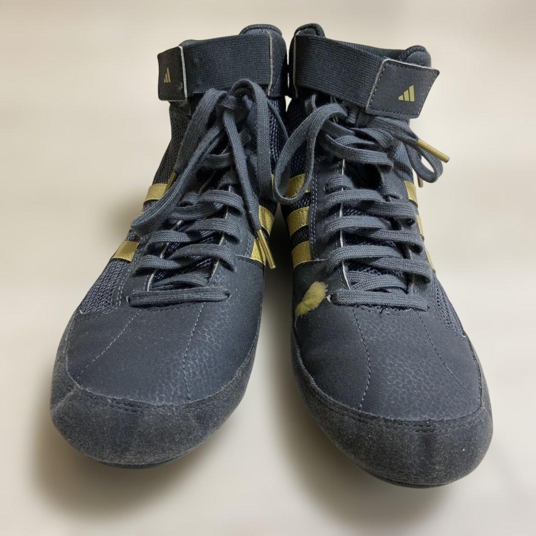 adidas レスリングシューズ 黒/金