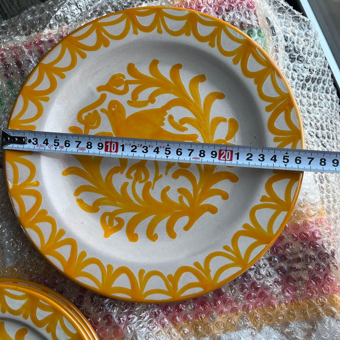 スペイン製⭐︎REAL FABRICA 鳥模様の皿 3枚セット26.5cm